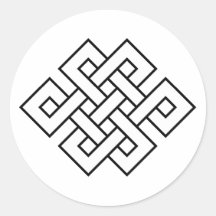 Mystischer Knoten - B&W 1 Runde Aufkleber