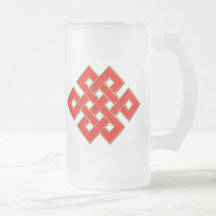 Mystischer Knoten - Rot u. Gold 1 Teetasse