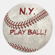 N.Y. Baseball "Spiel-Ball!" Amerikanische Hinter-Z Runde Aufkleber