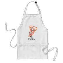 Nachdenkliche Pizza-Scheibe-Schürze