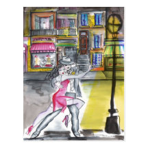 Nacht Sans Telmo - Tango Postkarten