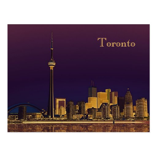 Nachttoronto-Skylinepostkarte