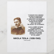 Nadel-Heuschober-Theorie-Zitat Nikola Teslas Ediso Flyerbedruckung