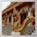 Naga bei 9 Geschoß Stupa, Khon Kaen Plakatdruck