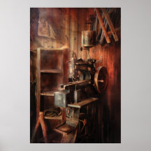 Nähmaschine - Nähmaschine für die Sattel-Herstellu Poster