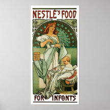 Nahrung Alphonse Mucha Nestles für Säuglinges-Plak Poster