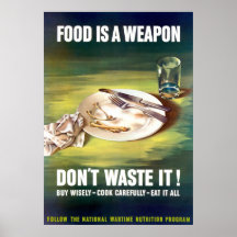 Nahrung ist eine Waffe Posterdruck