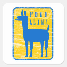 Nahrungsmittellama Quadratsticker