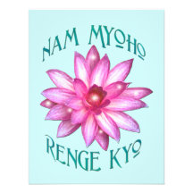Nam Myoho Renge Kyo mit Lotos-Blumen-Entwurf Personalisierte Einladung