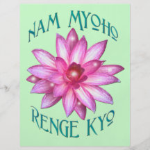 Nam Myoho Renge Kyo mit Lotos-Blumen-Entwurf Personalisierte Flyer