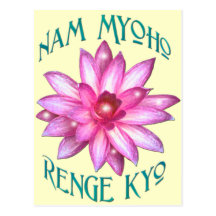 Nam Myoho Renge Kyo mit Lotos-Blumen-Entwurf Postkarten
