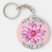 Nam Myoho Renge Kyo mit Lotos-Blumen-Entwurf Schlüsselbänder
