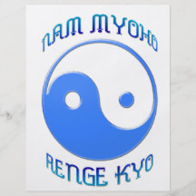 "Nam Myoho Renge Kyo" Yin u. Yang-Buddhismus Flyerbedruckung