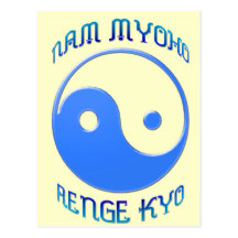 "Nam Myoho Renge Kyo" Yin u. Yang-Buddhismus Postkarte