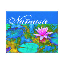 Namaste buntes Yoga Practioner oder Lehrers Leinwanddrucke