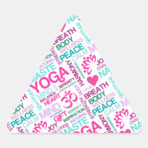 Namaste, Frieden und Harmonie rosa YOGA Muster Dreieckaufkleber