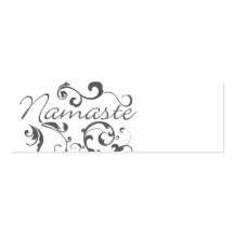 Namaste im dunkelgrauen Wirbel Visitenkarten