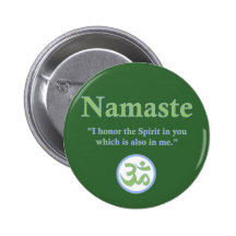 Namaste - mit Zitat und OM-Symbol Button