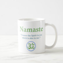 Namaste - mit Zitat und OM-Symbol Tee Haferl