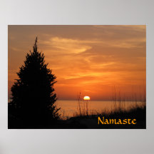 Namaste Orange Sunset Posters