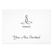 Namaste - schwarze extravagante Art Personalisierte Einladungskarten