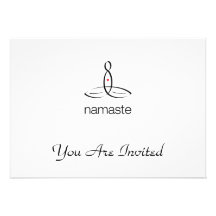 Namaste - schwarze regelmäßige Art Individuelle Einladungskarten