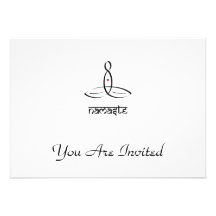 Namaste - schwarze Sanskrit Art Einladungskarten