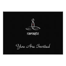 Namaste - weiße Sanskrit Art Personalisierte Ankündigungskarten