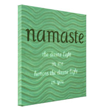 Namaste with Blue Waves Gallery Wrapped Canvas