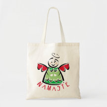 Namaste Yoga-Weihnachten Leinentasche