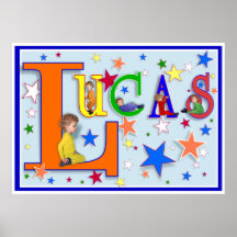 Namenskunst - "Lucas" Druck Poster