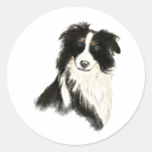 Nametext Grenzcollie-Hundehaustier Runder Aufkleber