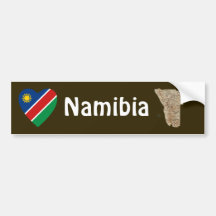 Namibia-Flaggen-Herz + Karten-Autoaufkleber