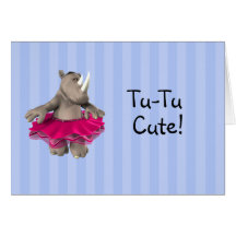 Nashorn-blaue Babyparty-Einladungs-Karte