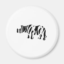 Nashorn Zebra: Wilder Brei-Oben Kühlschrankmagnet