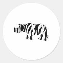 Nashorn Zebra: Wilder Brei-Oben Runder Aufkleber