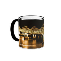 Natchez-Vidalia Brücke - goldenes Glühen Kaffee Haferl