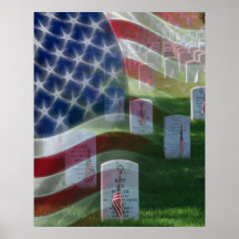 Nationaler Friedhof Arlingtons, amerikanische Flag Plakatdrucke