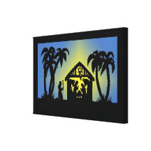 Nativity-Silhouette-Freude zur Welt Galerie Falt Leinwand
