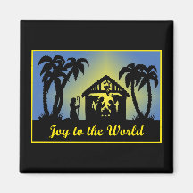 Nativity-Silhouette-Freude zur Welt Kühlschrankmagnet