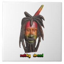 Natty Angst Rastaman mit Dreadlocks Fliesen