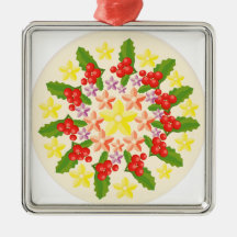 Natur-Ruhm: Feines rotes Beeren-Muster Weihnachtsornament
