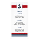navy stripes, anchor, nautical menu cards werbeflyer