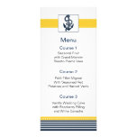 navy stripes, anchor, nautical menu cards werbeflyer