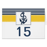 navy stripes,anchor, nautical wedding table number karten