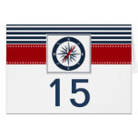navy stripes,compass nautical wedding table number karten