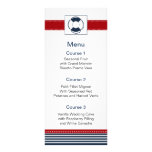 navy stripes, lifebuoy, nautical menu cards werbeflyer
