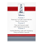 navy stripes,lighthouse, nautical menu cards einladungen