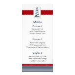 navy stripes,lighthouse, nautical menu cards werbeflyer