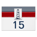 navy stripes,lighthouse nautical table number karten
